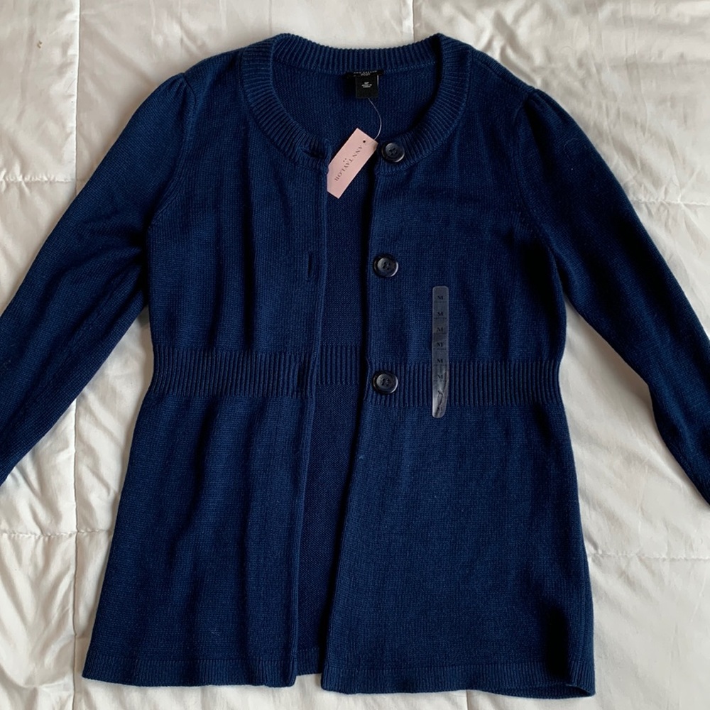 NWT Ann Taylor navy cardigan sweater